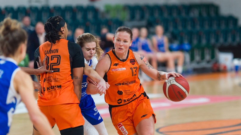 Polijas čempionāta labākā piespēļu dalītāja Veronika Gaida. Foto: Polkowice Basket