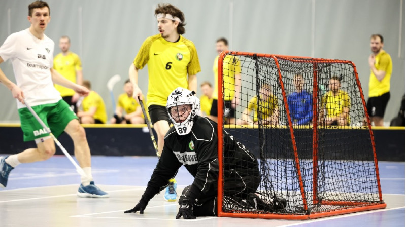 Epizode no "FBK Baloži" un "Leģions/Grobiņas SC" otrās spēles, foto: Floorball.lv