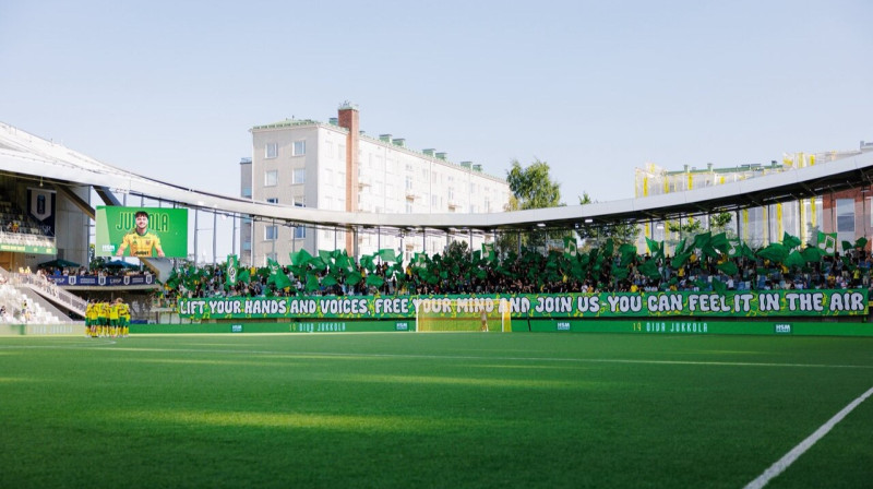 Ainava Tamperes "Ilves" stadionā pirms spēles pret Alkmāras AZ. Foto: Ilves Football