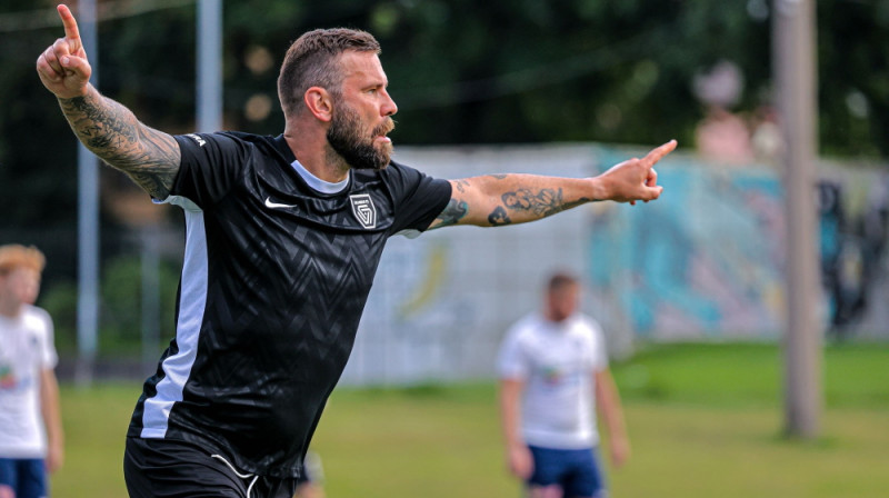 "Valmieras" uzbrucējs Edgars Gauračs. Foto: Jānis Līgats