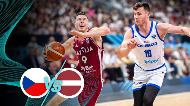 Dairis Bertāns spēlē pret Čehiju. Foto: FIBA