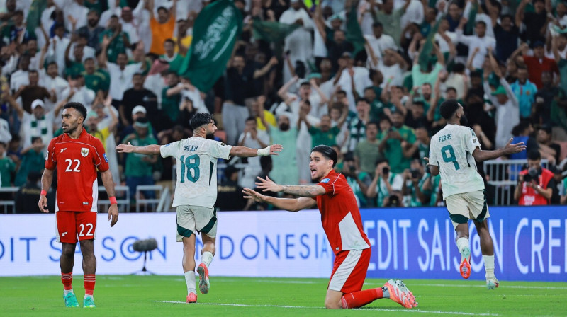 Mirklis pēc Saūda Arābijas valstsvienības vārtu guvuma cīņā pret Indonēziju. Foto: Stringer/Reuters/Scanpix