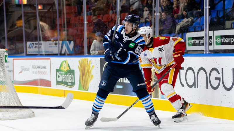 Pēteris Bulāns spēlē pret Beikomo "Drakkar". Foto: Bruno Girard/Saguenéens de Chicoutimi