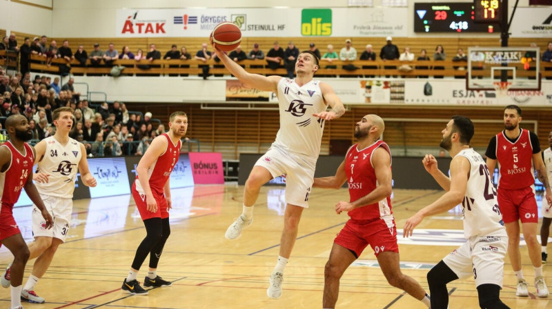 Dāvis Geks ar bumbu. Foto: Körfuknattleiksdeild Tindastóls