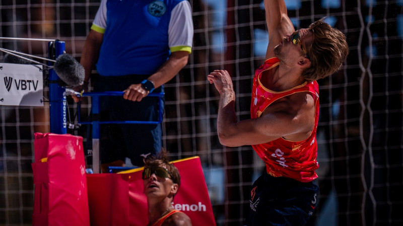 Ardis Bedrītis un Artūrs Rinkevičs. Foto: volleyballworld.com