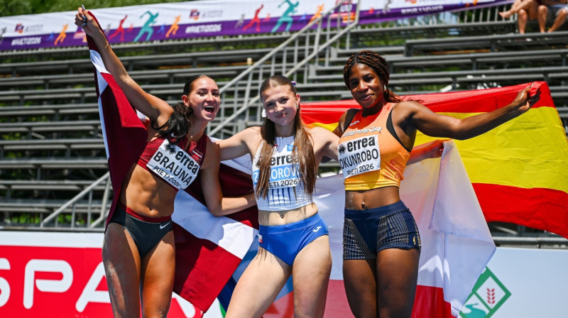 Emīlija Brauna, Kristina Zahoržova, Gifta Okunrobo. Foto: European Athletis
