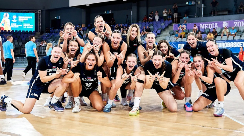 Slovēnijas U16 meitenes 2026. gada 21. augustā. Foto: FIBA