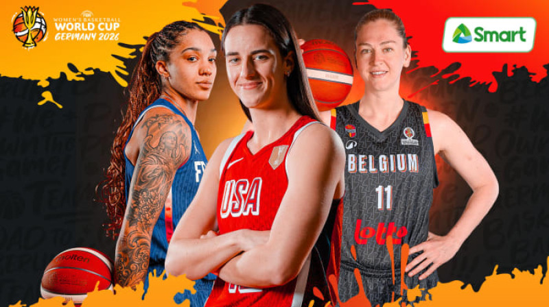 Gabija Viljamsa, Keitlina Klārka, Emma Mēsemana. Kolāža: FIBA