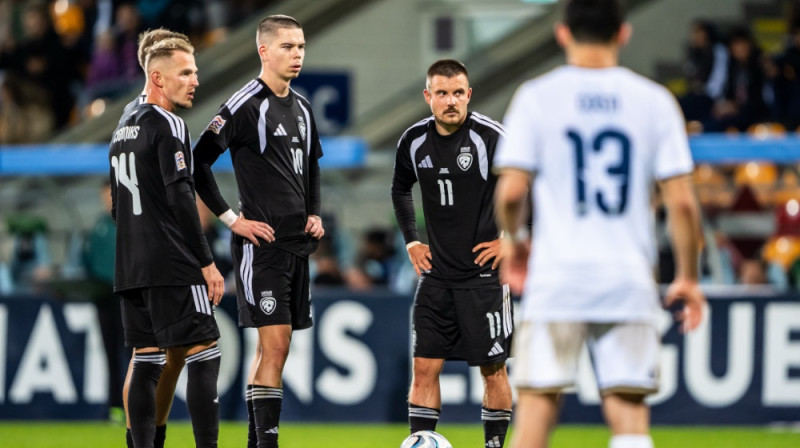 Andrejs Cigaņiks, Lūkass Vapne, Roberts Savaļnieks. Foto: LFF