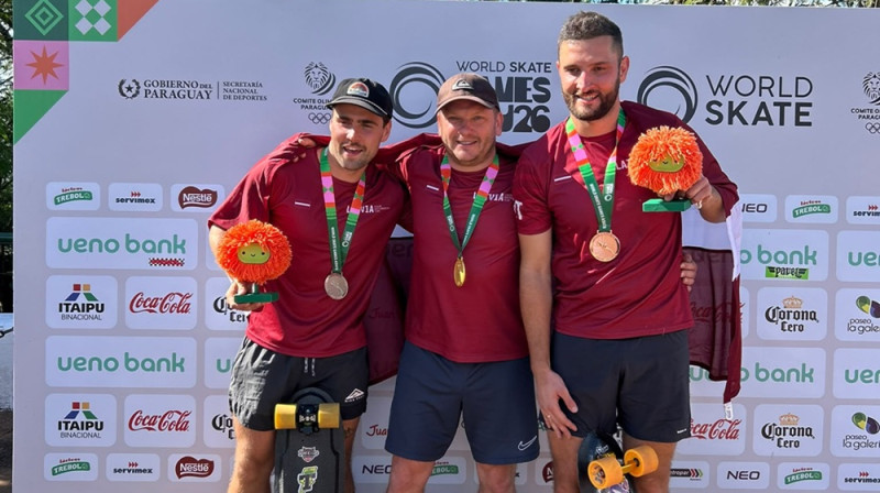 Medaļnieki: (no kreisās) T.Dreiblats, J.Kuzmins, G.Gailītis.
