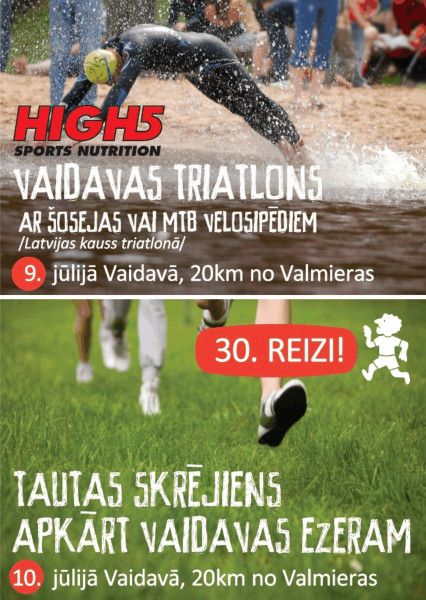 Šīs vasaras izaicinājums – triatlons un skrējiens apkārt Vaidavas ezeram