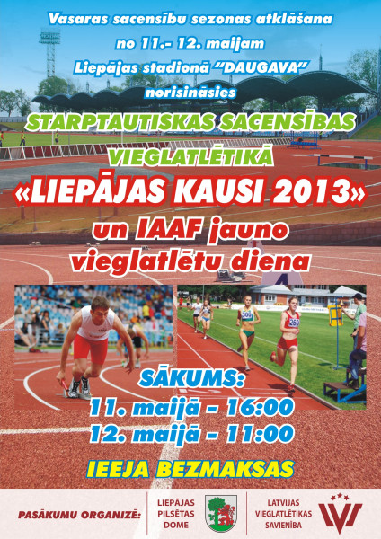 Liepājas kausi 2013 un IAAF jauno vieglatlētu diena