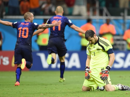 Nīderlande čempionei Spānijai sagādā ļaunu murgu - 5:1