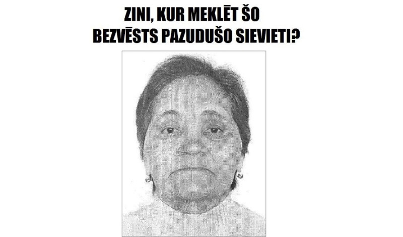 Zini, kur meklēt šo bezvēsts pazudušo kundzi? Ziņo!