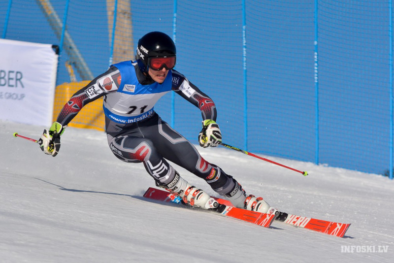 Ž.Gedra trijniekā FIS ENL milzu slalomā Zviedrijā