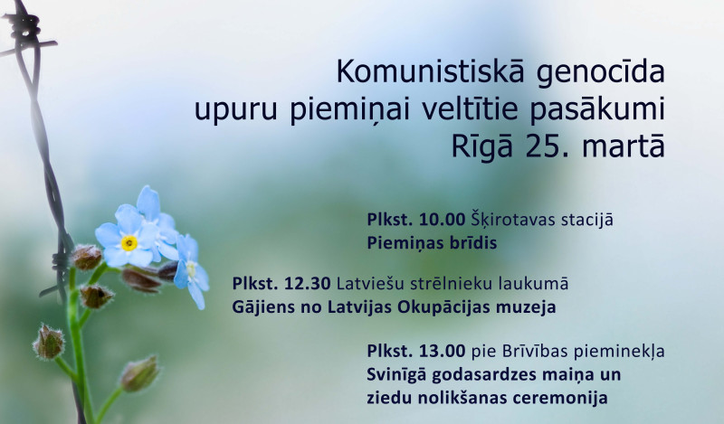 Komunistiskā genocīda upuru piemiņas dienas koncerti un pasākumi Rīgā