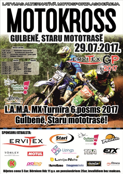 Gulbenē pirmo reizi notiks L.A.M.A. motokross