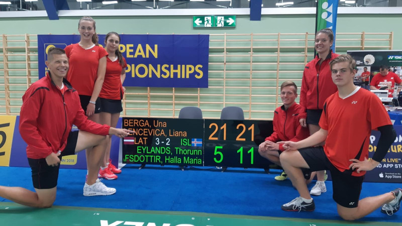 Latvijas jaunie badmintonisti zaudē Eiropas junioru komandu čempionāta noslēdzošajā cīņā