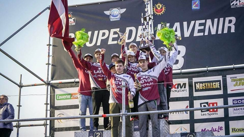 Latvijas jaunie motokrosisti triumfē junioru Nāciju kausā