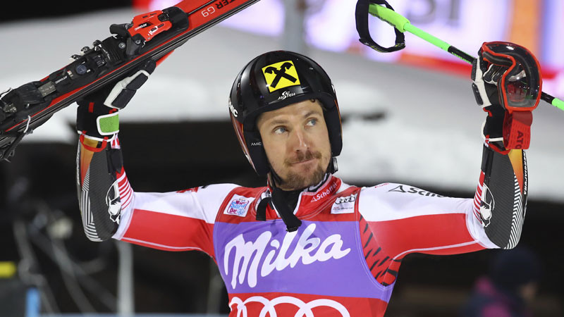 Austriešu kalnu slēpotājs Hiršers izcīna jau 63. uzvaru Pasaules kausā