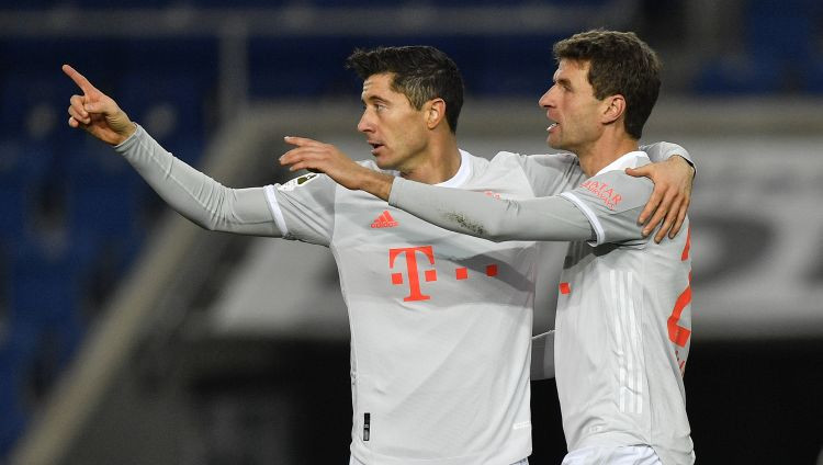 Levandovskim un Milleram pa diviem vārtiem "Bayern" uzvarā, vadību saglabā "Leipzig"