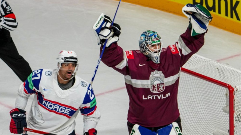 Latvijai divi vārti 39 sekundēs un nervozā galotnē nosargāta uzvara pret Norvēģiju