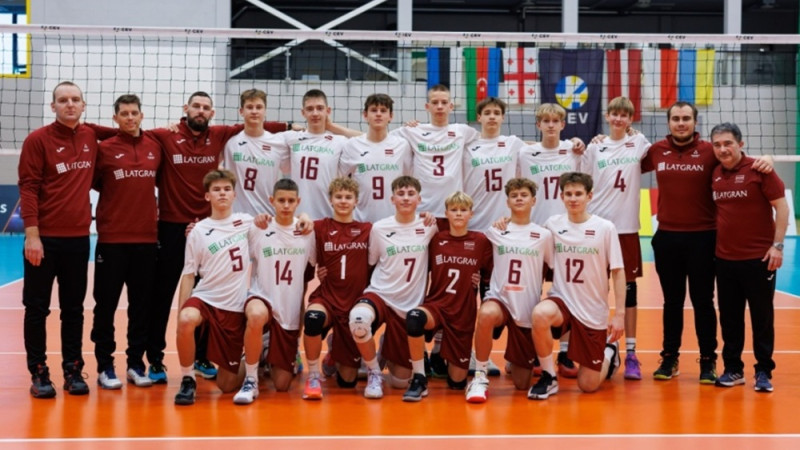 Latvijas U-16 puišu volejbola izlase Eiropas čempionāta kvalifikācijas turnīrā uzvar Azerbaidžānu