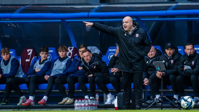 U21 treneris Dovalils: "Parādijām labu sniegumu un esam gandarīti par uzvaru"