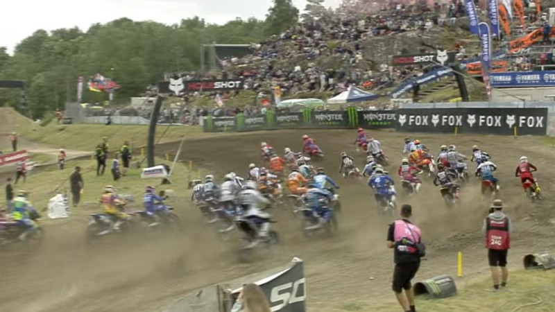 Video: Hudolejs un Kubuliņš finišē aiz pirmā desmitnieka EMX posmā Zviedrijā